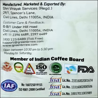 GreenBrrew Crushed Coffee Beans (200 g) GreenBrrew Crushed Coffee Beans (200 g)